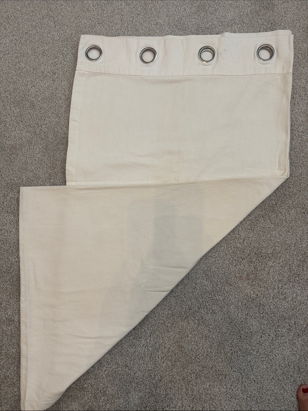 Neutral Cream Grommet Top Curtain Panel (2)